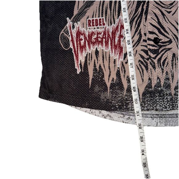 Rebel Vengeance Men’s Button Down Shirt Grim Reaper On Skeleton Horse Large - Picture 5 of 6